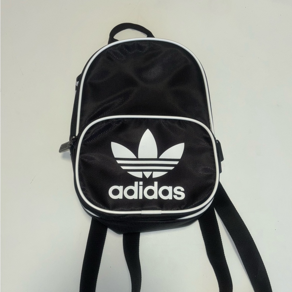 Adidas NWOT Black and White Small Backpack with Trefoil Logo